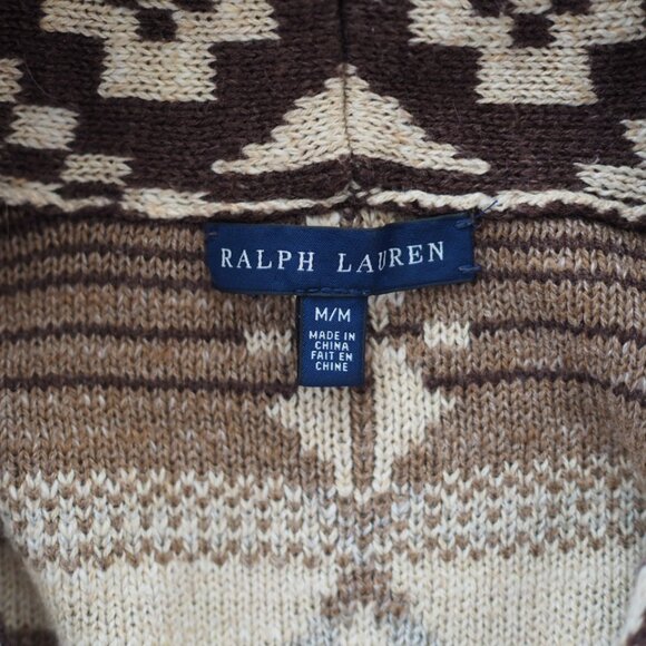 Rare! Ralph Lauren Blue Label Aztec Print Navajo Men's Cardigan Sweater Size M - Picture 8 of 12